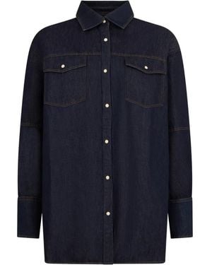 Moorer Jeansjacke Mit Klappentasche - Blau