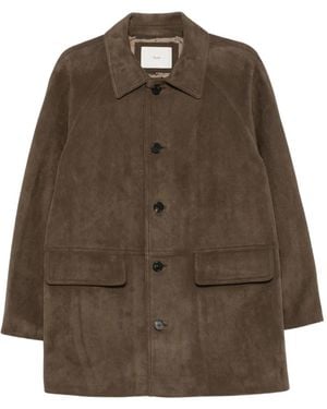 DUNST Raglan-Sleeve Button-Up Coat - Brown
