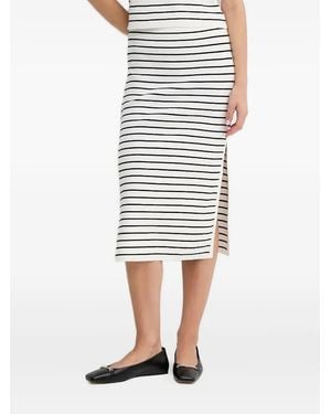 DKNY Falda Midi Ajustada Con Abertura Lateral - Blanco