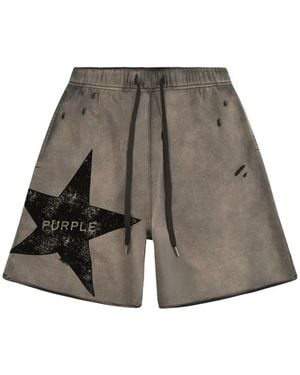 Purple Brand Star Wordmark Shorts - Grey