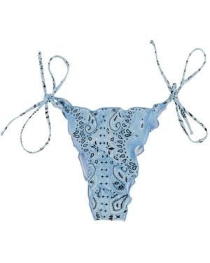 Mc2 Saint Barth Miami Bandana-Print Ruffled Bikini - Blue
