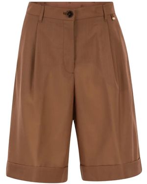 Herno Pleated Bermuda Shorts - Brown