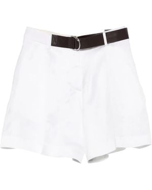Semicouture Janessa Belted Pleated Shorts - White