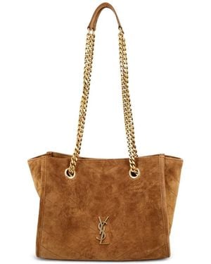 Saint Laurent Niki Small Suede Leather Tote Bag - White