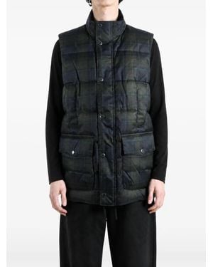 Barbour Chaleco Lonnen Acolchado A Cuadros Tartán - Negro