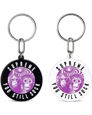 Supreme You Still Suck Graphic-Print Keyring - Black