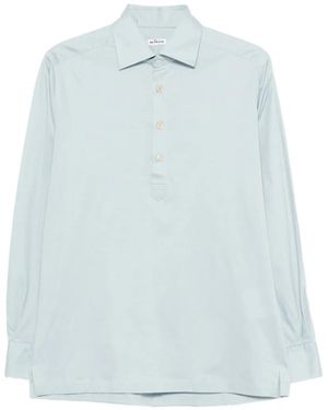 Kiton Polo Con Botones - Azul