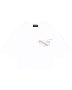 Emporio Armani Logo-Print Cropped T-Shirt - White
