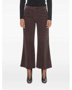 Ql2 Corduroy Flared Trousers - Brown