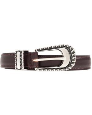 IRO テクスチャード バックル ベルト - ホワイト