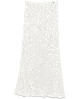 Patrizia Pepe Sequinned Tulle Midi Skirt - White
