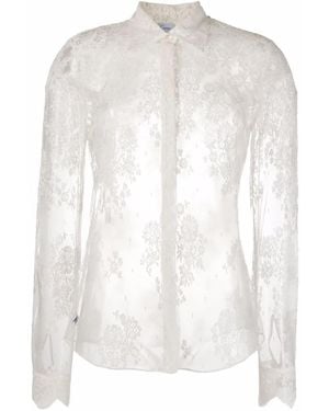 Carine Gilson Lace-Appliqué Long-Sleeve Shirt - White