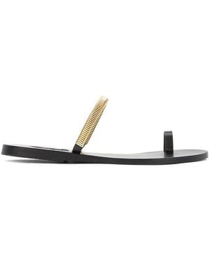 Ancient Greek Sandals Konaki Chain-Embellished Sandals - White