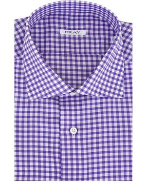 Fray チェック シャツ - パープル