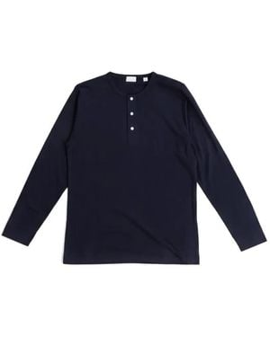 Handvaerk Pj Long-Sleeve Henley T-Shirt - Blue