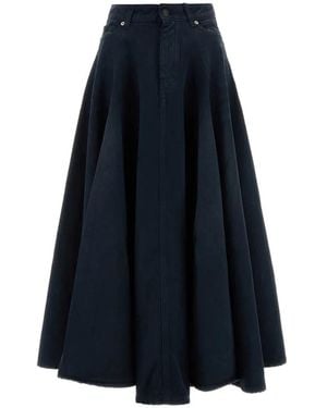 Balenciaga A-Line Maxi Skirt - Blue