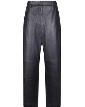P.A.R.O.S.H. Leather Paneled Pants - Blue