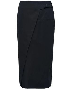 Club21 Camille Cotton Midi Skirt - Black
