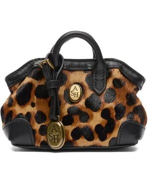 Ash Micro Joly Leopard-Print Tote Bag - Black