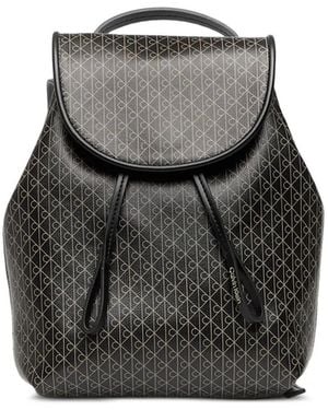 Calvin Klein Monogram-Printed Backpack - Black