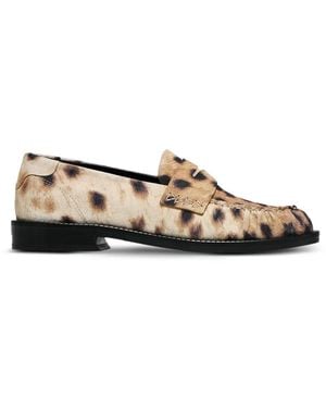 VANDA NOVAK Greta Leopard-Print Loafers - White