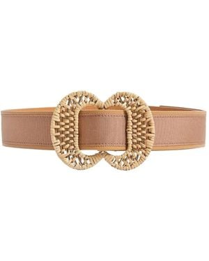 PAMELA MUNSON Woven Buckle Belt - White