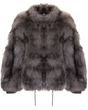 S.W.O.R.D Oversized Faux-Fur Coat - Grey