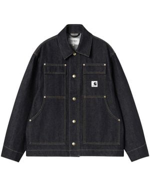 Carhartt Logo-Patch Denim Jacket - Black