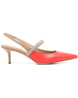 Peserico 50Mm Leather Slingback Court Shoes - Pink