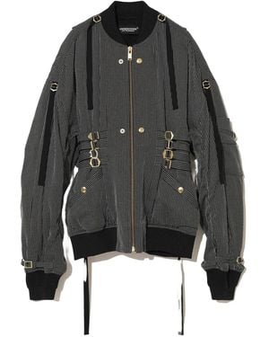 Undercover Pinstripe Bomber Jacket - Black