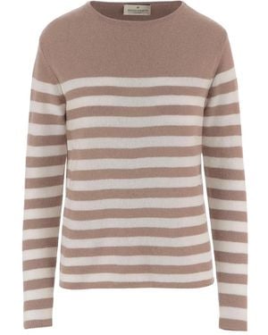 Bruno Manetti Striped Cashmere Jumper - Grey