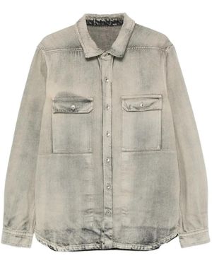 Rick Owens Faded Denim Jacket - Gray