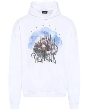 we11done Graphic-Print Hoodie - White