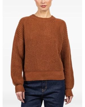 Iris Von Arnim Avelina Ribbed Sweater - Brown