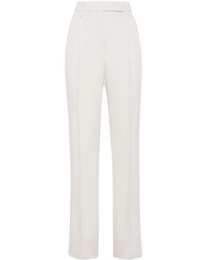 Brunello Cucinelli Pantaloni Sartoriali A Vita Alta - Bianco