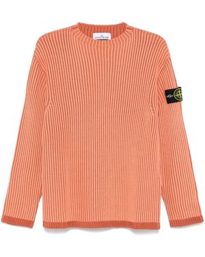 Stone Island Pullover Mit Kompass-Patch - Orange