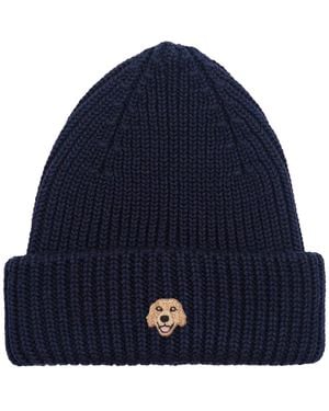 PELO FOUNDATION Dog-Appliqué Beanie - Blue