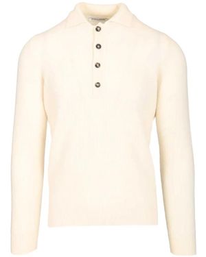 Al Duca d'Aosta Ribbed-Knit Polo Shirt - Natural