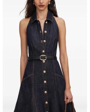 Self-Portrait Denim Midi Dress - Blue