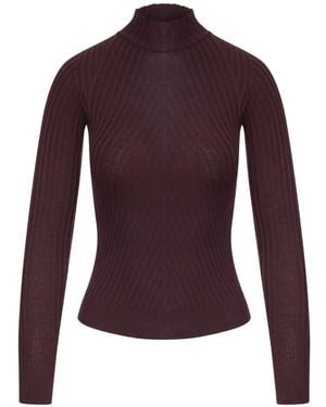 Roberto Collina Ribbed-Knit Turtleneck Jumper - Purple