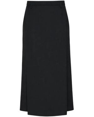 The Row High-Waisted Midi Skirt - Black