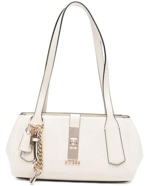 Guess Brooke Charm-Pendant Shoulder Bag - White