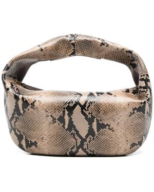 KHAITE Medium Olivia Snake-Effect Tote Bag - Metallic