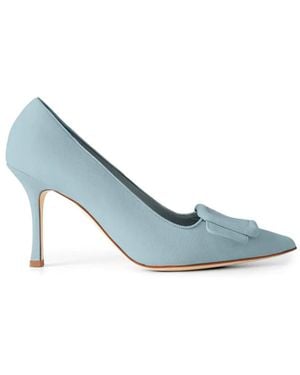 Manolo Blahnik Maysale Point-Toe Court Shoes - Blue