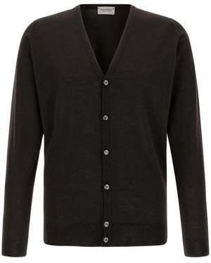 John Smedley ボタン カーディガン - ブラック