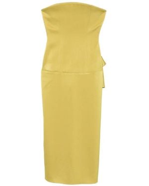 Alex Perry Robe-Bustier À Coupe Mi-Longue - Yellow