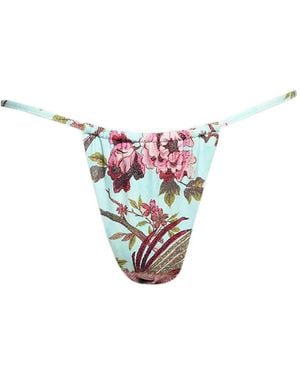 Skims X Roberto Cavalli Floral String Bikini Bottoms - White