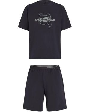 KARL LAGERFELD Logo-Detailing Pyjamas - Blue