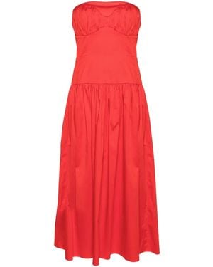 TOVE Schulterfreies Lauryn Midikleid - Rot