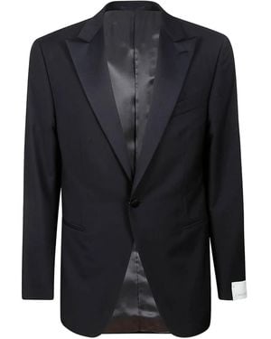 Caruso Peak-Lapel Wool-Blend Suit - Blue